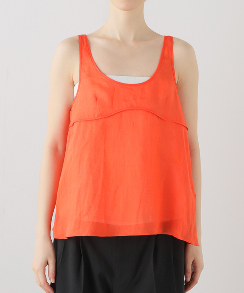 SAYAKADAVIS（サヤカディヴィス）の「SAYAKADAVIS Sheer Tank Top SBL17-SRM（シャツ/ブラウス・レディース・オレンジ/ベージュ・X-SMALL）」の2枚目の写真