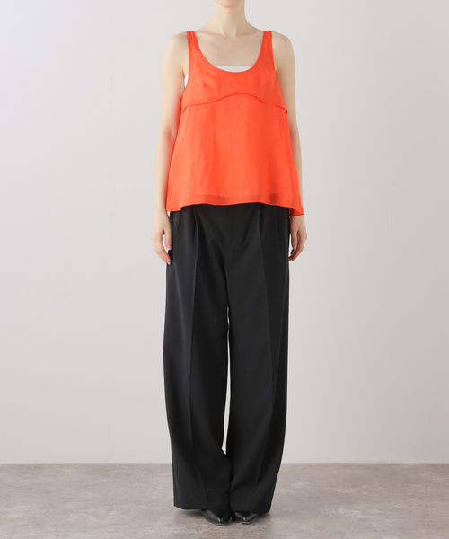 SAYAKADAVIS（サヤカディヴィス）の「SAYAKADAVIS Sheer Tank Top SBL17-SRM（シャツ/ブラウス・レディース・オレンジ/ベージュ・X-SMALL）」の3枚目の写真