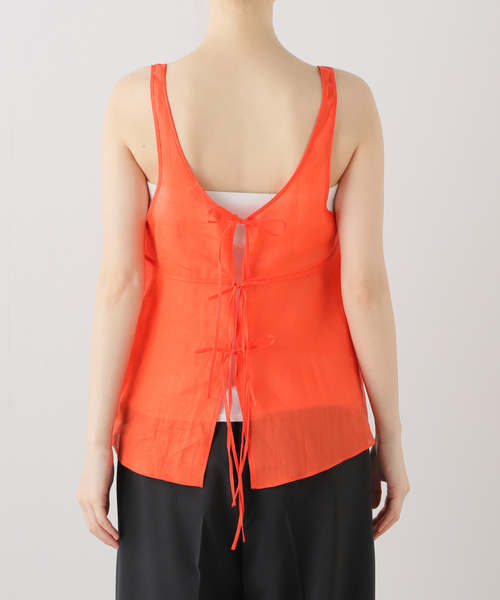 SAYAKADAVIS（サヤカディヴィス）の「SAYAKADAVIS Sheer Tank Top SBL17-SRM（シャツ/ブラウス・レディース・オレンジ/ベージュ・X-SMALL）」の6枚目の写真