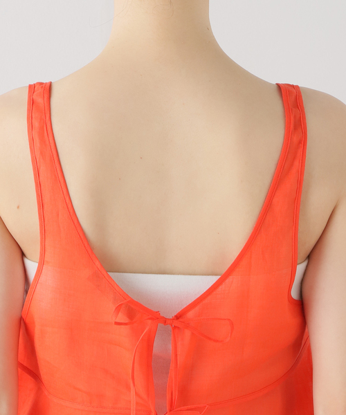 SAYAKADAVIS（サヤカディヴィス）の「SAYAKADAVIS Sheer Tank Top SBL17-SRM（シャツ/ブラウス・レディース・オレンジ/ベージュ・X-SMALL）」の8枚目の写真