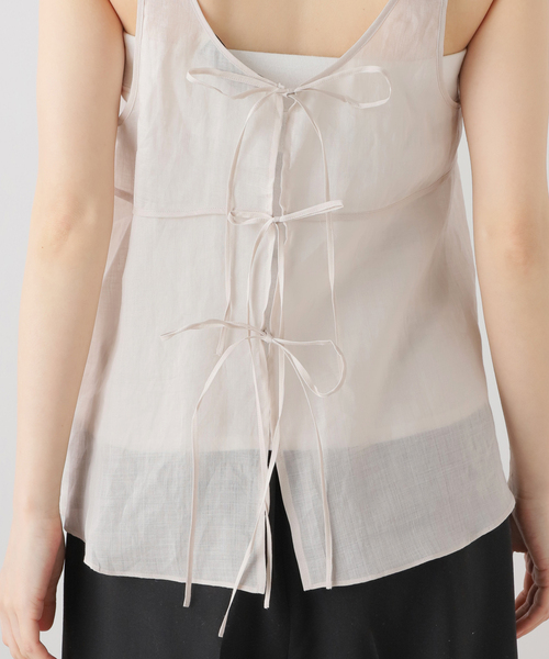 SAYAKADAVIS（サヤカディヴィス）の「SAYAKADAVIS Sheer Tank Top SBL17-SRM（シャツ/ブラウス・レディース・オレンジ/ベージュ・X-SMALL）」の11枚目の写真