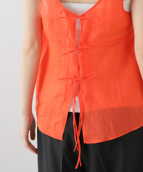 SAYAKADAVIS（サヤカディヴィス）の「SAYAKADAVIS Sheer Tank Top SBL17-SRM（シャツ/ブラウス・レディース・オレンジ/ベージュ・X-SMALL）」の12枚目の写真
