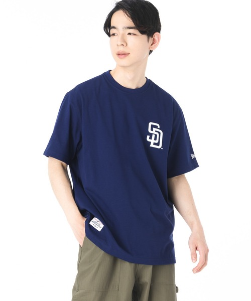 【韓国】ニューエラ■ユニセックス*MLB FELT POCKET T-SHIRTS セール】ニューエラ 韓国企画 半袖Tシャツ MLBホームチアリング