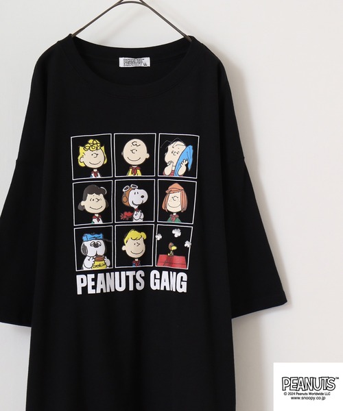 PEANUTS(ピーナッツ)の「PEANUTS ヘビーウェイトドロップショルダー 半袖Tシャツ(Tシャツ/カットソー・メンズ・オレンジ系/オフホワイト/ブラック・LL/M/L)」の2枚目の写真