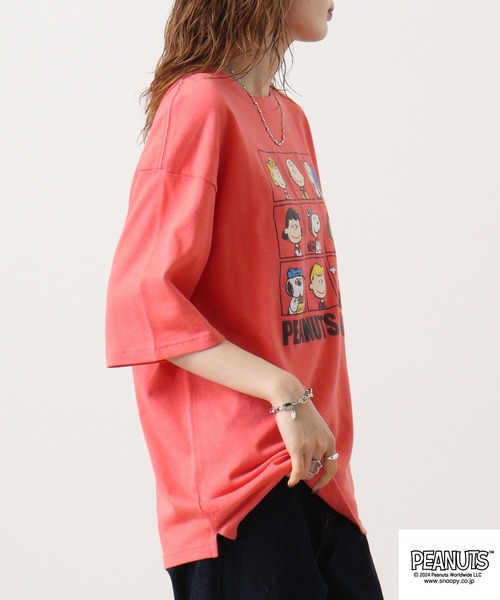 PEANUTS(ピーナッツ)の「PEANUTS ヘビーウェイトドロップショルダー 半袖Tシャツ(Tシャツ/カットソー・メンズ・オレンジ系/オフホワイト/ブラック・LL/M/L)」の17枚目の写真