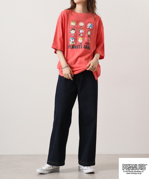 PEANUTS(ピーナッツ)の「PEANUTS ヘビーウェイトドロップショルダー 半袖Tシャツ(Tシャツ/カットソー・メンズ・オレンジ系/オフホワイト/ブラック・LL/M/L)」の19枚目の写真