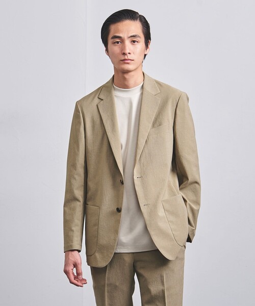 UNITED ARROWS（ユナイテッドアローズ）の「ポリエステル/T＆T シングル２ボタンジャケット  COZY -ウォッシャブル・ストレッチ・防しわ性（着用しわ）-（テーラードジャケット・メンズ・ベージュ/ロイヤルブルー・S/M/XL/XXL/L）」の4枚目の写真