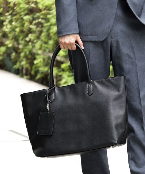 tk.TAKEO KIKUCHI（ティーケータケオキクチ）の「レザー調トートバッグ（トートバッグ・メンズ・ブラック/ブラック系/ブルー系その他/ダークブラウン・00）」の12枚目の写真