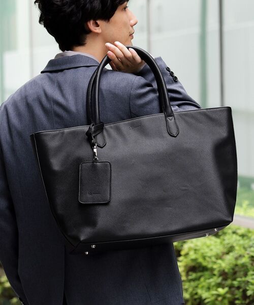 tk.TAKEO KIKUCHI（ティーケータケオキクチ）の「レザー調トートバッグ（トートバッグ・メンズ・ブラック/ブラック系/ブルー系その他/ダークブラウン・00）」の13枚目の写真