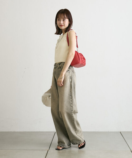 mystic（ミスティック）の「【5色展開】リボンキャミSETニット（アンサンブル・レディース・ブルー/グリーン/レッド/オフホワイト/ブラック・FREE）」の10枚目の写真