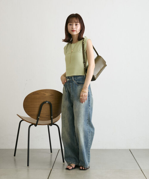 mystic（ミスティック）の「【5色展開】リボンキャミSETニット（アンサンブル・レディース・ブルー/グリーン/レッド/オフホワイト/ブラック・FREE）」の21枚目の写真