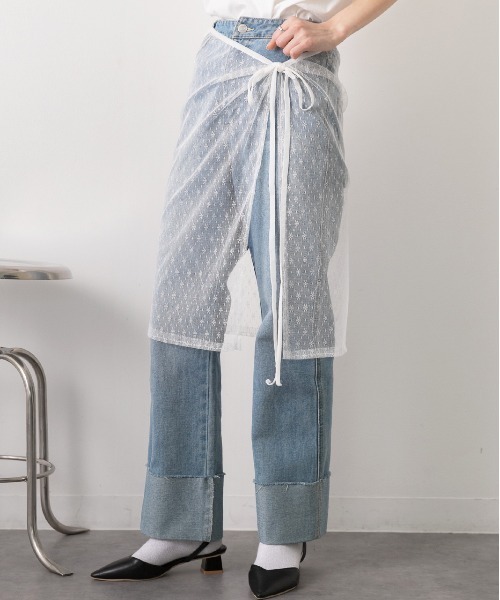 ad thie（アドティエ）の「腰紐付き マルチレーススカート（スカート・レディース・オフホワイト/ブラック・FREE）」の11枚目の写真