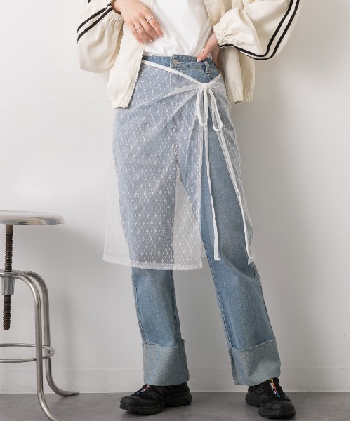 ad thie（アドティエ）の「腰紐付き マルチレーススカート（スカート・レディース・オフホワイト/ブラック・FREE）」の14枚目の写真