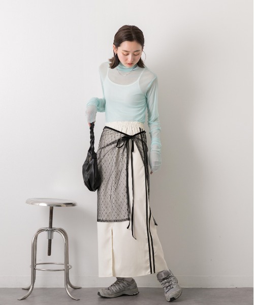 ad thie（アドティエ）の「腰紐付き マルチレーススカート（スカート・レディース・オフホワイト/ブラック・FREE）」の17枚目の写真