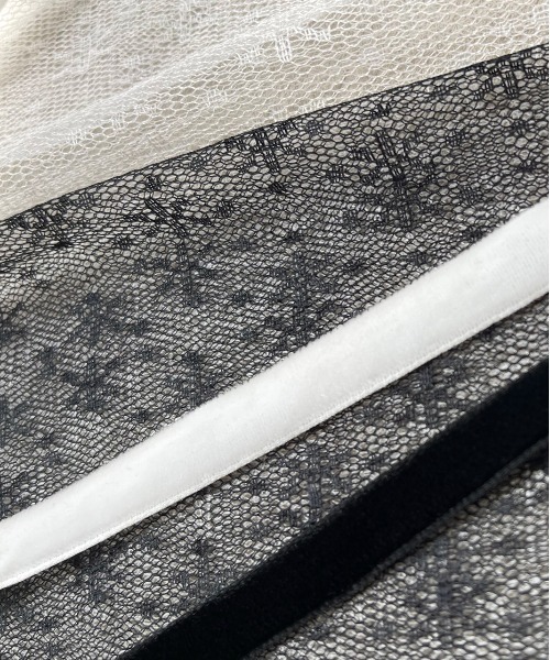 ad thie（アドティエ）の「腰紐付き マルチレーススカート（スカート・レディース・オフホワイト/ブラック・FREE）」の6枚目の写真