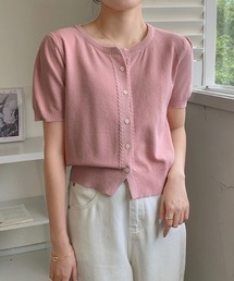パフスリーブショート丈カーディガン