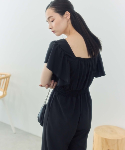 fifth(フィフス)の「フリルギャザーオールインワン(つなぎ/オールインワン・レディース・ベージュ/ブラック/ブルーグレー・M)」の7枚目の写真