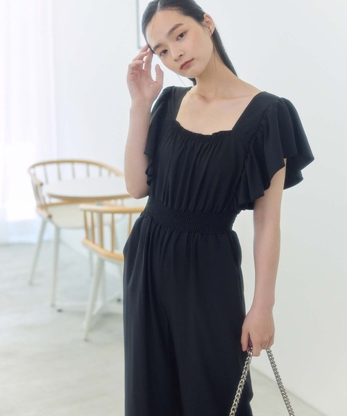 fifth(フィフス)の「フリルギャザーオールインワン(つなぎ/オールインワン・レディース・ベージュ/ブラック/ブルーグレー・M)」の10枚目の写真