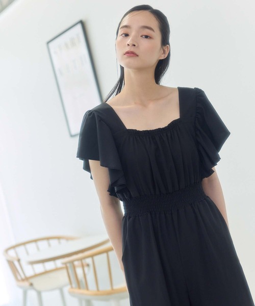 fifth(フィフス)の「フリルギャザーオールインワン(つなぎ/オールインワン・レディース・ベージュ/ブラック/ブルーグレー・M)」の9枚目の写真