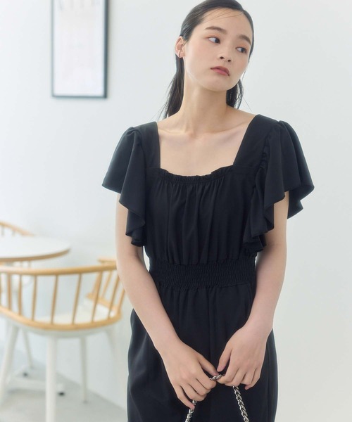 fifth(フィフス)の「フリルギャザーオールインワン(つなぎ/オールインワン・レディース・ベージュ/ブラック/ブルーグレー・M)」の8枚目の写真