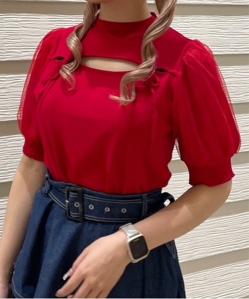 セール】フロント開きダブルリボントップス（ニット/セーター）｜TORTE