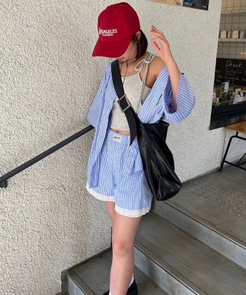 nemne store(ネンネストア)の「《低身長サイズあり》レース付きショートパンツ(その他パンツ・レディース・ネイビー/ブルー/レッド・SMALL/MEDIUM)」の2枚目の写真