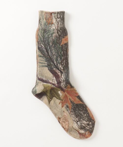 ROOPTOKYO（ループトウキョウ）の「ANONYMOUSISM/アノニマスイズム ウッズプリントクルー 靴下（ソックス/靴下・メンズ・ブラウン系1/ブラウン系2・23～25cm/25～27cm）」の10枚目の写真