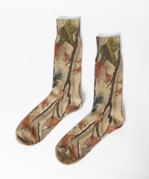 ROOPTOKYO（ループトウキョウ）の「ANONYMOUSISM/アノニマスイズム ウッズプリントクルー 靴下（ソックス/靴下・メンズ・ブラウン系1/ブラウン系2・23～25cm/25～27cm）」の2枚目の写真
