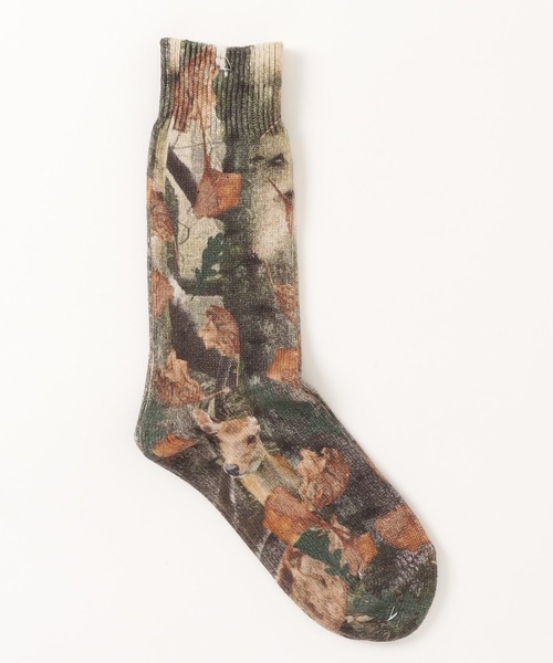 ROOPTOKYO（ループトウキョウ）の「ANONYMOUSISM/アノニマスイズム ウッズプリントクルー 靴下（ソックス/靴下・メンズ・ブラウン系1/ブラウン系2・23～25cm/25～27cm）」の14枚目の写真