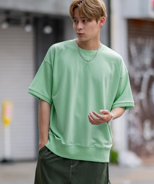 セール】【SIDEWAY STANCE】無地 Vガゼット 半袖 スウェット