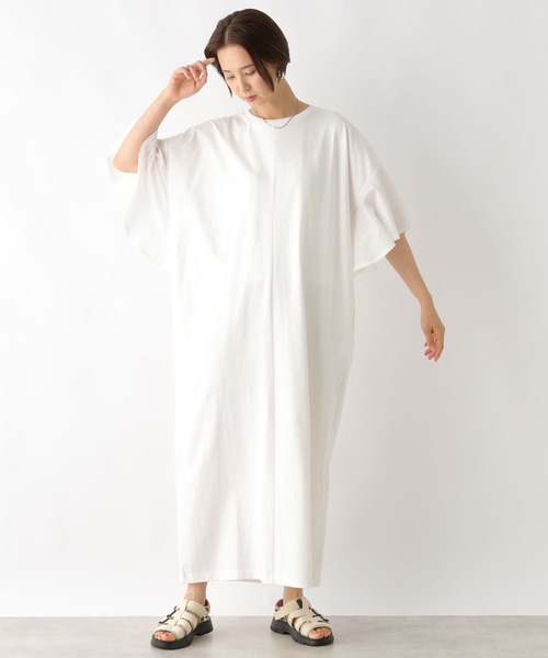 LEPSIM（レプシィム）の「袖布帛切り替えワンピース　127493（ワンピース・レディース・オフホワイト/ブラック/ベージュ・FREE）」の9枚目の写真