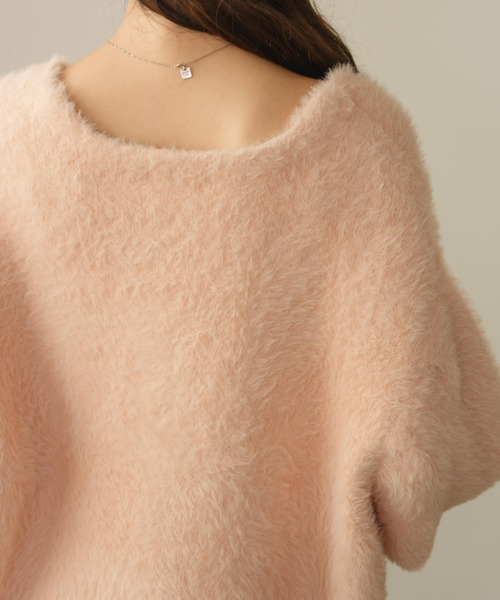 hinari シャギーニットカーディガン　アイボリー hinari カーディガン シャギーニットカーディガン レディース