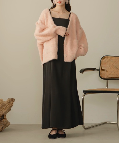 hinari カーディガン×トップス 2点セット シャギーニットカーディガン（カーディガン/ボレロ）｜hinari（ヒナリ