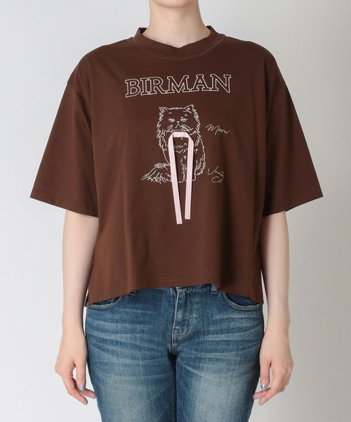 Three Four Time(スリーフォータイム)の「BIRMAN CAT(Tシャツ/カットソー・レディース・ブラック/アイボリー/ブラウン・FREE)」の8枚目の写真