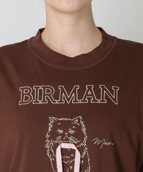Three Four Time(スリーフォータイム)の「BIRMAN CAT(Tシャツ/カットソー・レディース・ブラック/アイボリー/ブラウン・FREE)」の11枚目の写真