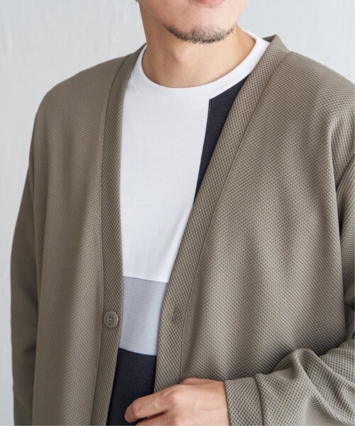 ikka（イッカ）の「パイナップルワンボタンカーディガン（カーディガン/ボレロ・メンズ・ブラック/オリーブ/ネイビー/ベージュ・M/L/XL/S）」の21枚目の写真