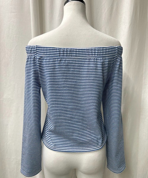 PROVOKE （プロヴォーク）の「OVER SHOULDER CUT SAW（Tシャツ/カットソー・レディース・ブルー・FREE）」の4枚目の写真