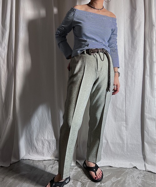 PROVOKE （プロヴォーク）の「OVER SHOULDER CUT SAW（Tシャツ/カットソー・レディース・ブルー・FREE）」の2枚目の写真