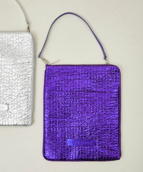 【セール】【サステナブル】メタリック2WAYタブレットケース（ショルダーバッグ）｜ADAM ET ROPE'（アダムエロペ）