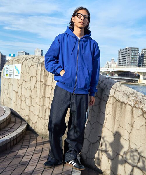 FFEIN(フェイン)】ワンポイントロゴジップパーカー / フード ダブル