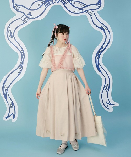 miolite(ミオライト)の「リボン付き プリーツ スカート miolite(スカート・レディース・ベージュ/グレー・M)」の11枚目の写真