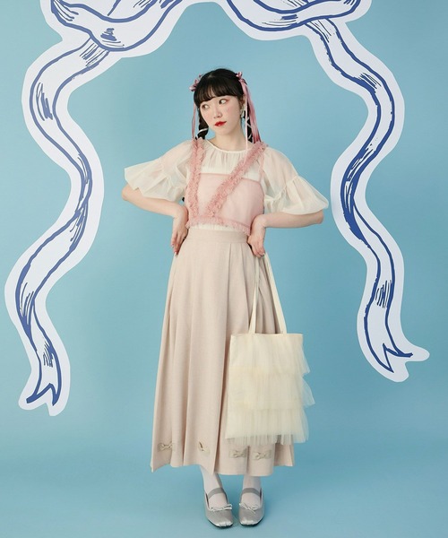 miolite(ミオライト)の「リボン付き プリーツ スカート miolite(スカート・レディース・ベージュ/グレー・M)」の12枚目の写真