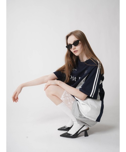 :ETHROF(イーサオブ)の「UNIFORM T-SHIRT(Tシャツ/カットソー・レディース・ベージュ/ネイビー・FREE)」の14枚目の写真