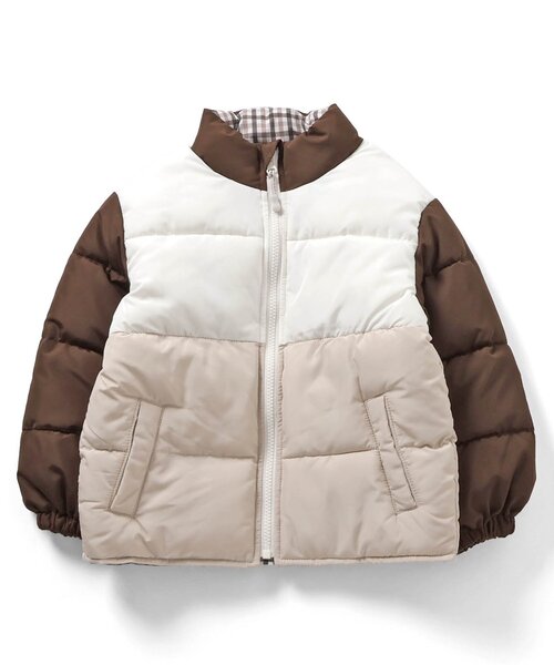 apres les cours（アプレレクール）の「バラエティリバーシブル中綿ジャケット_ウォッシャブル（ダウンジャケット/コート・キッズ・ラベンダー/ネイビー/ブラウン/ピンク/ブラック・80/90/100/110/120/130/140）」の3枚目の写真