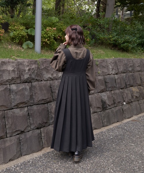 INTER FACTORY(インターファクトリー)の「mero - 前後2wayプリーツジャンパースカート made in INTER FACTORY(ジャンパースカート・レディース・ブラック/ブラウン・FREE)」の14枚目の写真