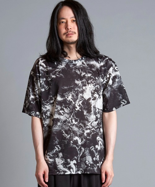 NO ID.（ノーアイディ）の「【NO ID.】Mural Print Big T-Shirt / Mural プリント ビッグ Tシャツ（Tシャツ/カットソー・メンズ・その他/ブラック・ONE SIZE）」の8枚目の写真