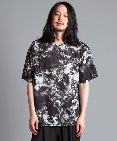 NO ID.（ノーアイディ）の「【NO ID.】Mural Print Big T-Shirt / Mural プリント ビッグ Tシャツ（Tシャツ/カットソー・メンズ・その他/ブラック・ONE SIZE）」の9枚目の写真