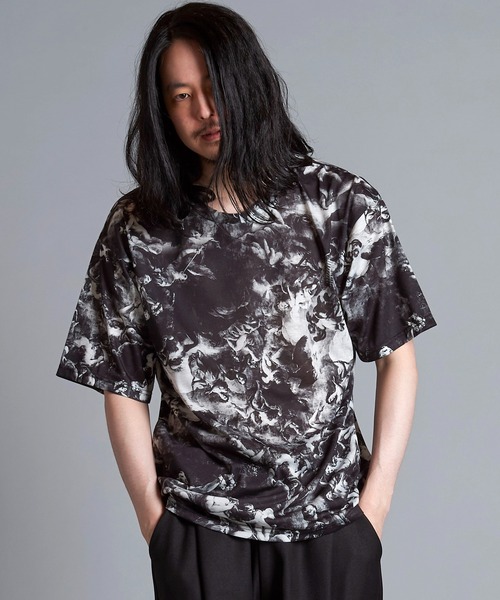 NO ID.（ノーアイディ）の「【NO ID.】Mural Print Big T-Shirt / Mural プリント ビッグ Tシャツ（Tシャツ/カットソー・メンズ・その他/ブラック・ONE SIZE）」の10枚目の写真