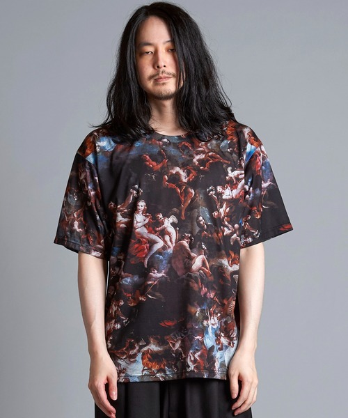 NO ID.（ノーアイディ）の「【NO ID.】Mural Print Big T-Shirt / Mural プリント ビッグ Tシャツ（Tシャツ/カットソー・メンズ・その他/ブラック・ONE SIZE）」の17枚目の写真