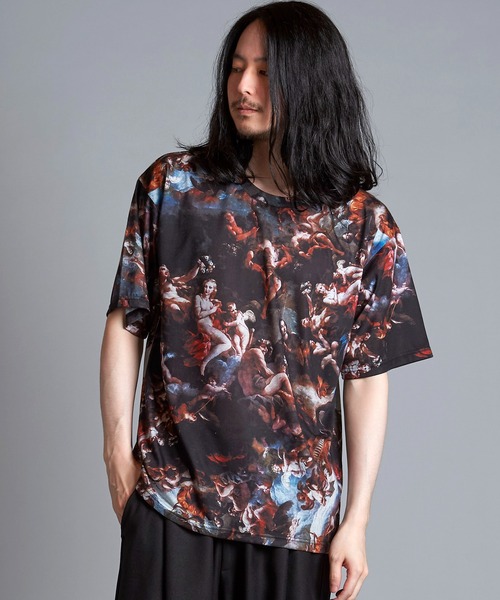 NO ID.（ノーアイディ）の「【NO ID.】Mural Print Big T-Shirt / Mural プリント ビッグ Tシャツ（Tシャツ/カットソー・メンズ・その他/ブラック・ONE SIZE）」の19枚目の写真